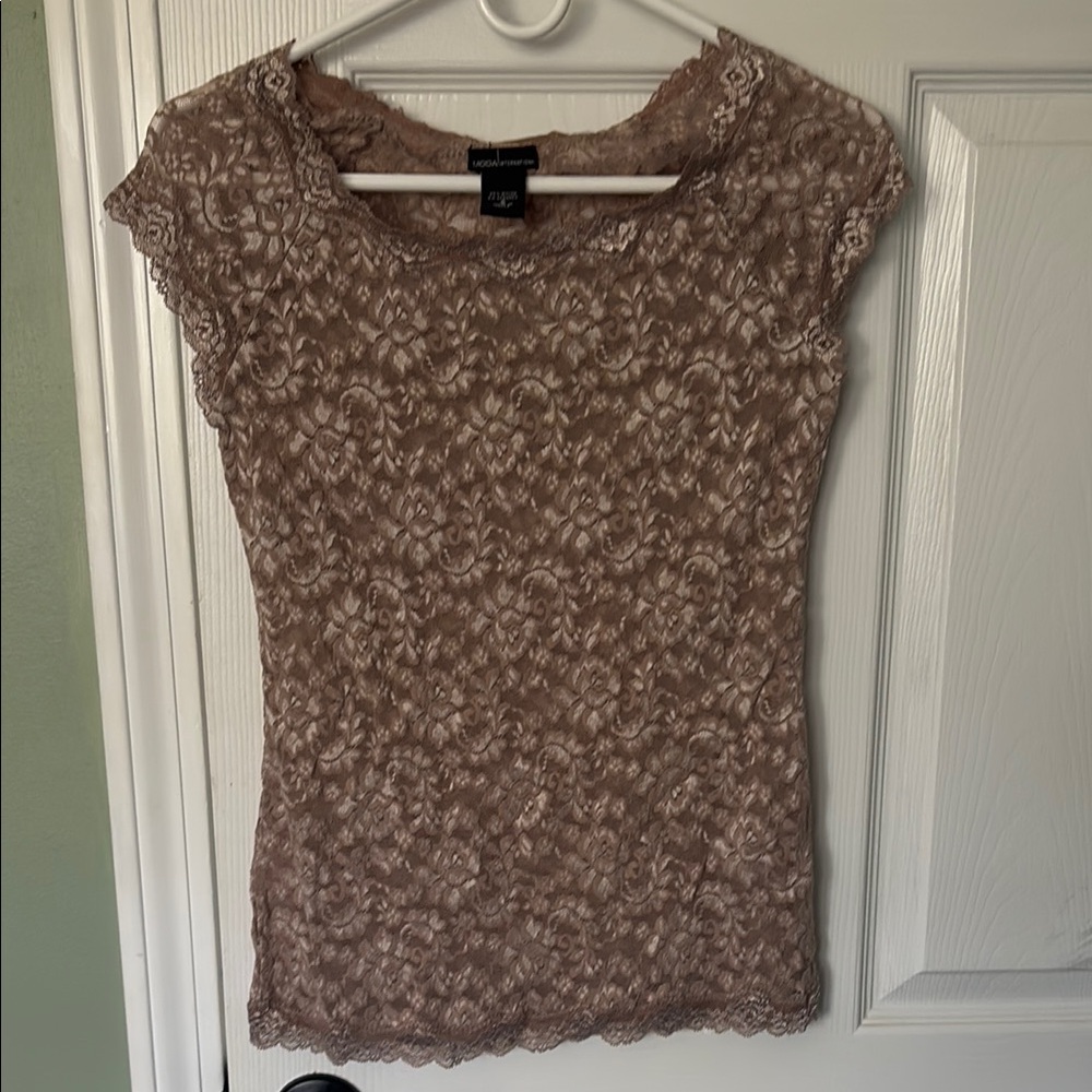 Dusty rose lace top